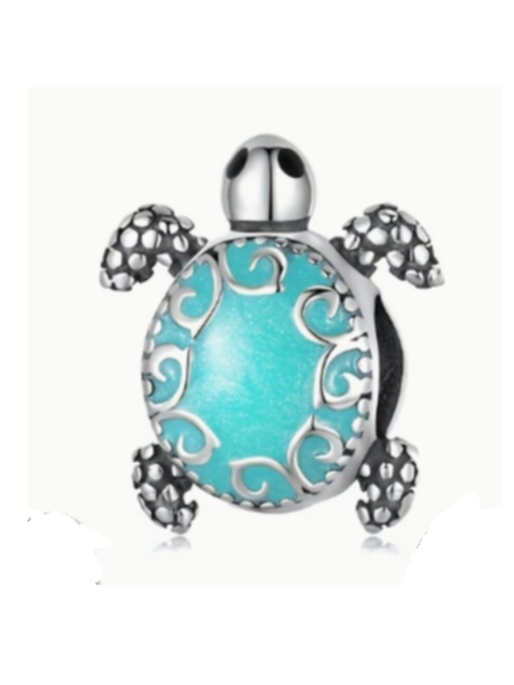 Cute Ocean Blue Silverplated Turtle Charm Bracelet charm Fashion Pendant